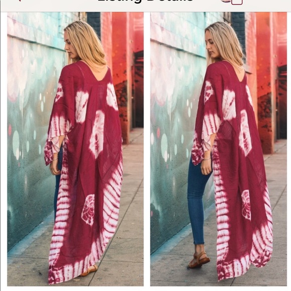 Accessories - Tie dye bohemian duster kimono OSFM